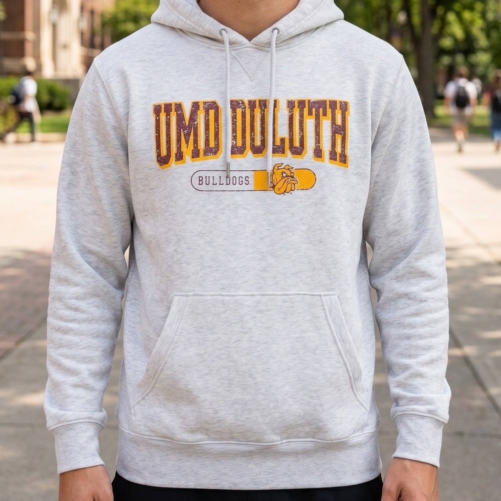 Rivalry Threads UMD Duluth Bulldogs Hoodie Mens Grey Pullover Sweatshirt XL‎